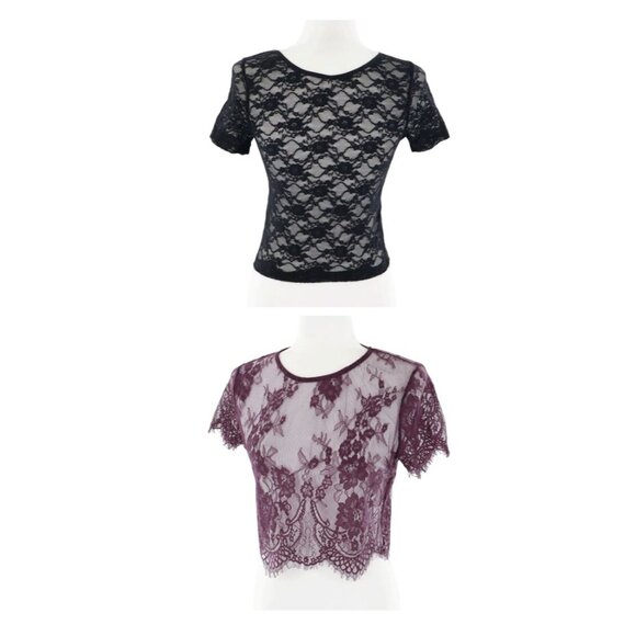 Sheer Lace Top Set Of 2 Women S Whimisgoth Burningman Dark Feminine Alt Romantic - Picture 1 of 16